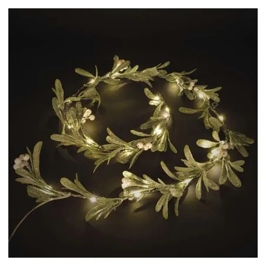 LED karácsonyi fényfüzér - fagyöngy, 1,5 m, 3x AA, beltéri, meleg fehér, időzítő