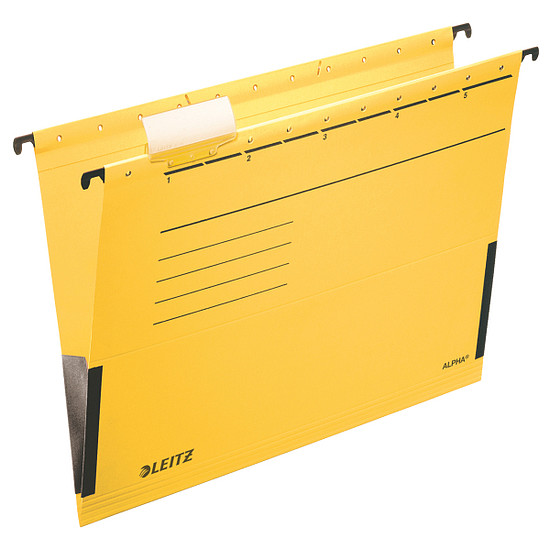 Leitz Alpha oldalt zárt függőmappa sárga 25 db / doboz 19860115