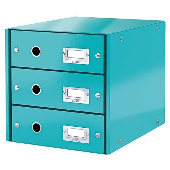 Leitz Click&Store irattároló doboz 3 fiókos lakkfényű kék 60480051
