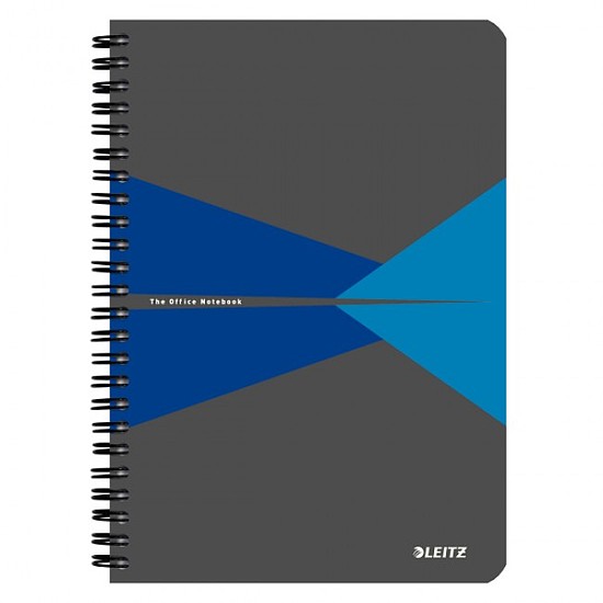 Leitz Office 44980035 spirálfüzet PP borító A5 90 lap kockás, szürke-kék