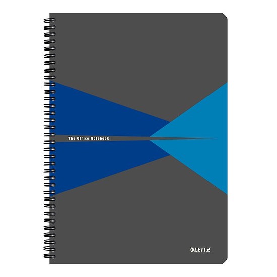 Leitz Office spirálfüzet A5 90 lap kockás, szürke-kék laminált karton borító 44580035