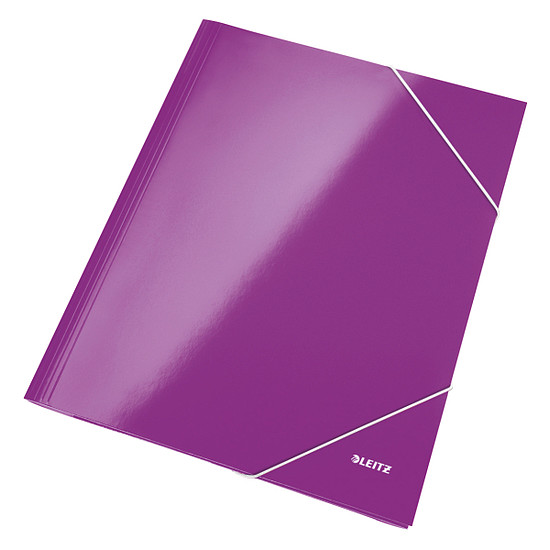 Leitz Wow karton gumis mappa A4 15mm lakkfényű lila 39820062