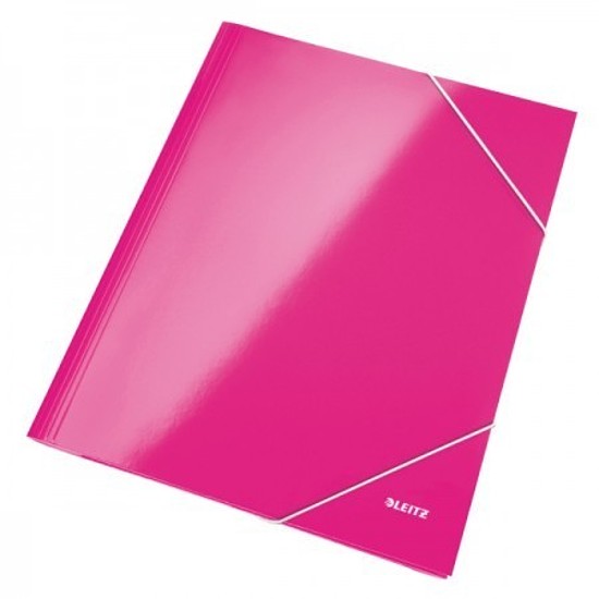 Leitz Wow karton gumis mappa A4 15mm lakkfényű rózsaszín 39820023