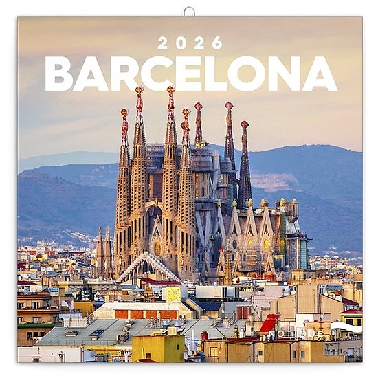 Lemeznaptár 2026 REALSYSTEM 300x300mm Barcelona