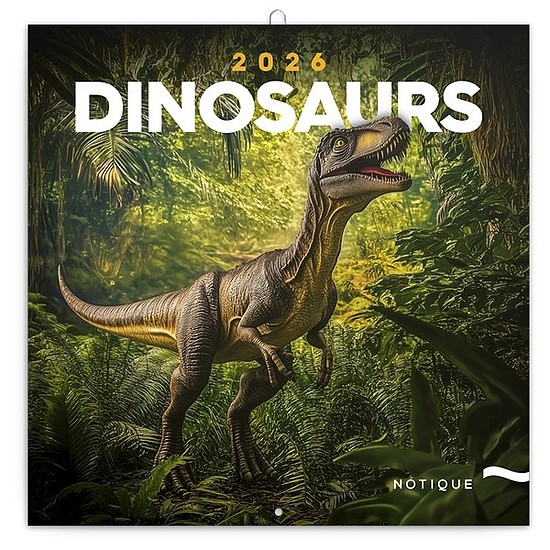 Lemeznaptár 2026 REALSYSTEM 300x300mm Dinosaurs