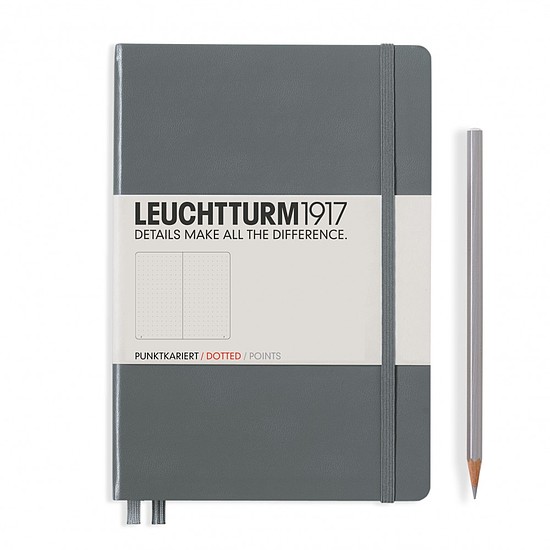 LEUCHTTURM 1917 Medium exkluzív beíró A5 pontozott lapokkal Anthracite