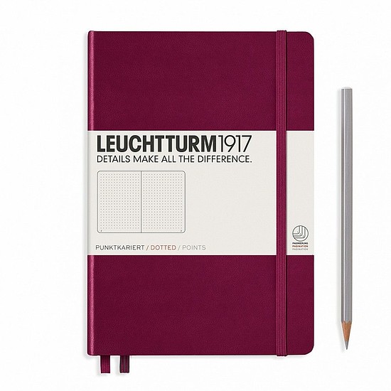 LEUCHTTURM 1917 Medium exkluzív beíró A5 pontozott lapokkal Port red