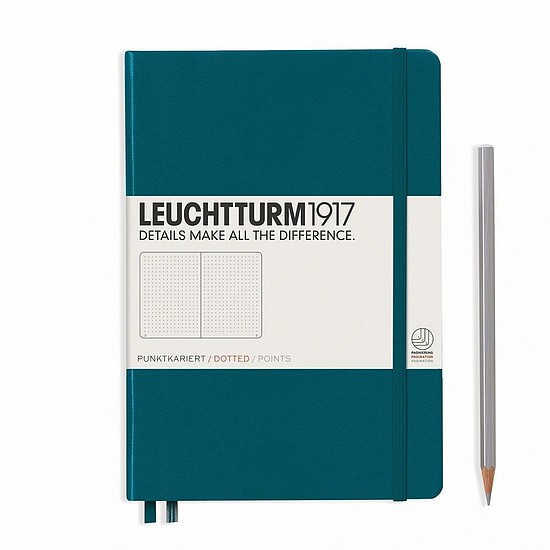 LEUCHTTURM 1917 Medium exkluzív beíró A5 pontozott lapokkalPacific green