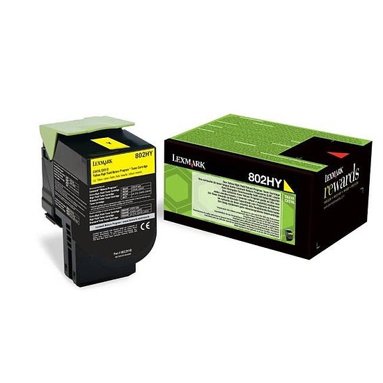 Lexmark 802HY CX410 CX510 lézertoner eredeti Yellow 3K 80C2HY0