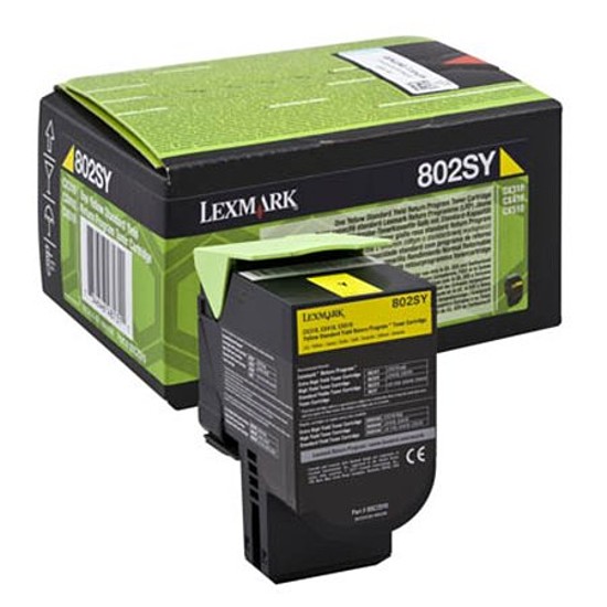 Lexmark 802SY CX310 CX410 CX510 lézertoner eredeti eredeti Yellow 2K 80C2SY0