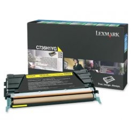 Lexmark C736 Yellow lézertoner eredeti 10K C736H1YG