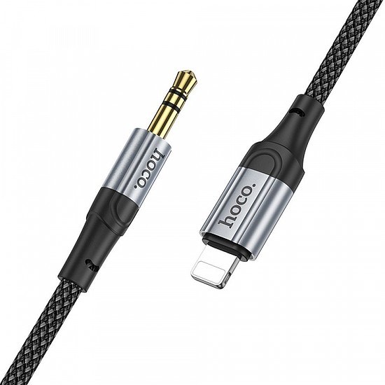 Lightning - 3,5 mm-es audiokábel Hoco UPA26, 1 m, fekete