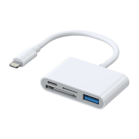 Lightning-USB OTG adapter Joyroom S-H142 SD kártyaolvasó, microSD, fehér