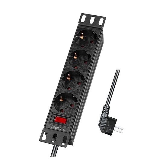 LogiLink 10" PDU 4 utas német aljzat, kapcsolóval (PDU4B01)