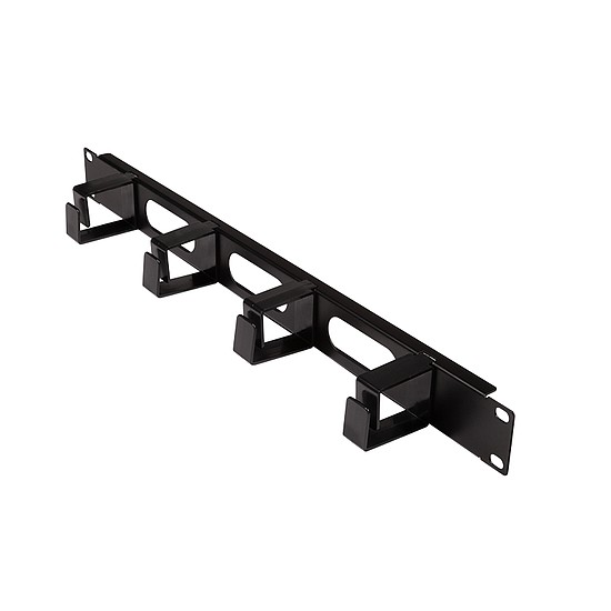 Logilink 19" kábelkezelő panel 1 U 4 kábelgyűrűvel és 3 kábelnyílással