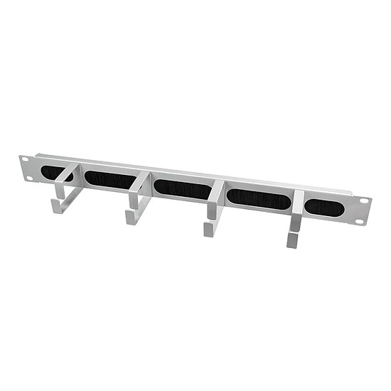 LogiLink 19" kábelvezető rúd 4 fém konzollal és kefecsíkkal, világosszürke (OR106G)