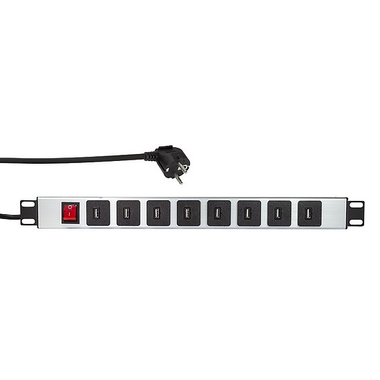 Logilink 19" PDU - 8 x USB charging, with switch (PDU8U01)