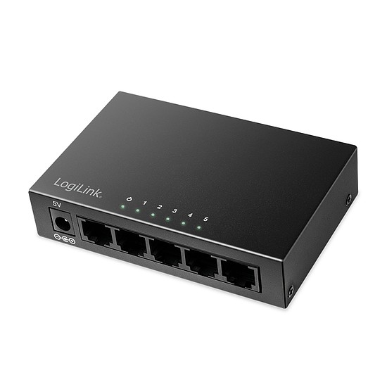 Logilink 5 portos Gigabit asztali hálózati kapcsoló, fém ház (NS0116)