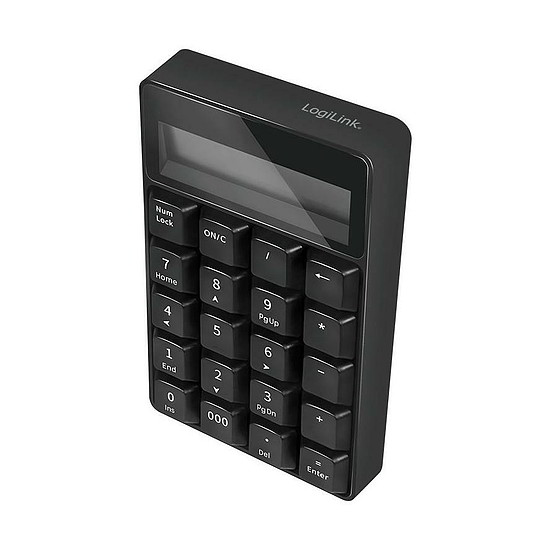 Logilink Billentyűzet, Bluetooth, LCD számológéppel, 20 billentyű, fekete (ID0200)