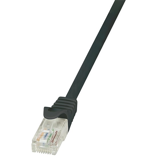 LogiLink CAT5e UTP Patch Kábel AWG26 fekete, 0,5m (CP1023U)