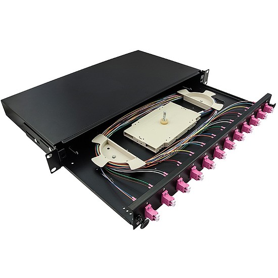 Logilink Fibre Optic Patch Panel LC-DX 12 Port, OM4, 1U, BLACK (F12LC4B)