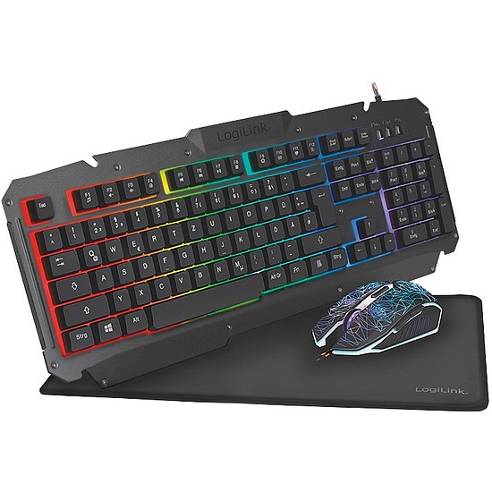 Logilink Gaming Combo Set, KB,Mouse + Mousepad (ID0185)