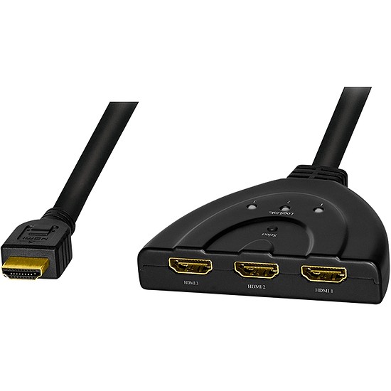 Logilink HDMI kapcsoló, 3 portos, kétirányú (1x3/3x1), 4K/30 Hz, CEC, pigtail (HD0040)