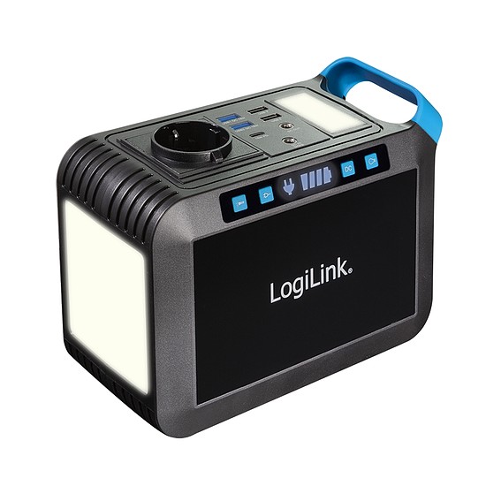 Logilink Hordozható erőmű, 300 W, 64 000 mAh, 7x kimenet, IP20, fekete/kék