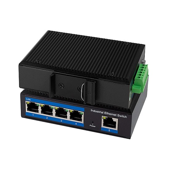 LogiLink Industrial Fast Ethernet PoE switch, 5 portos, 10/100 Mbit/s (NS200P)