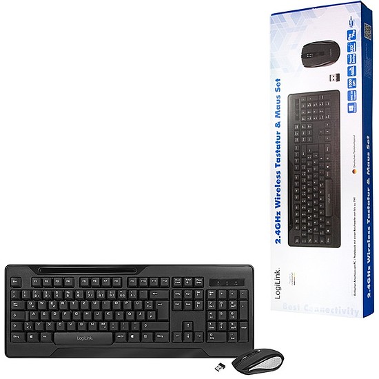 Logilink Keyboard 2.4G Combo set, 1000 dpi Mouse, black (ID0194)