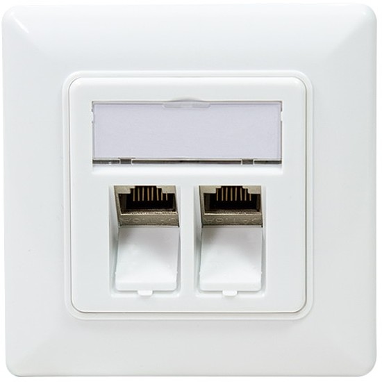 Logilink Keystone Face Plate with 2 Cat.6a modules, white (NK4023)