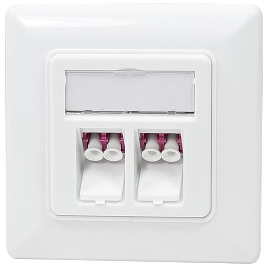 Logilink Keystone Face Plate with 2 LC-Duplex Adapters, white (NK4024)