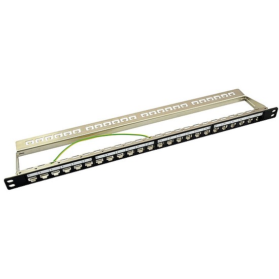 Logilink Keystone Panel 0.5U, 24 Ports, shielded, black (NK4040)