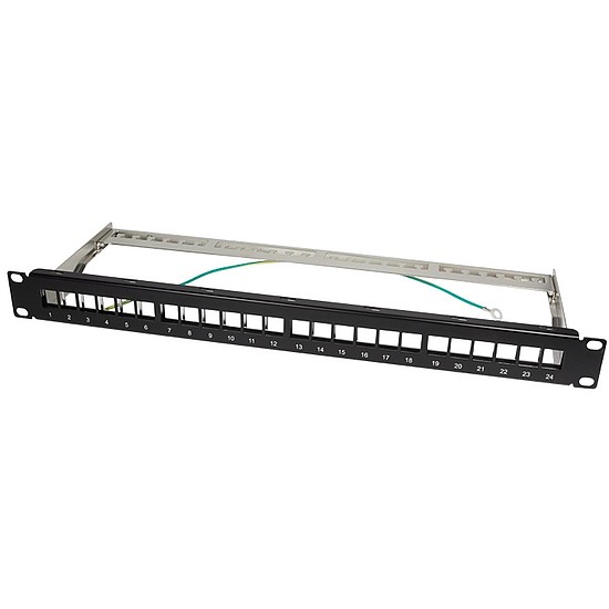 Logilink Keystone Panel 1U, 24 Ports, shielded, black (NK4042)