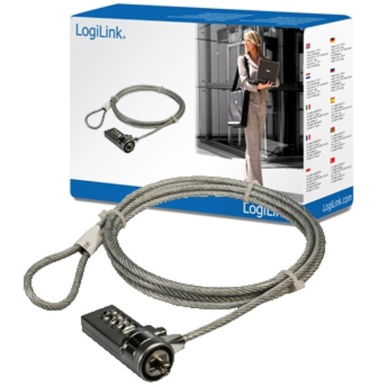 LogiLink Kombinációs zárral ellátott biztonsági notebook zár (NBS002)