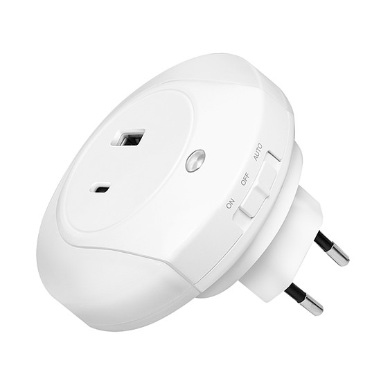 Logilink LED éjszakai fény alkonyszenzorral, USB-C, USB-A (LED020)