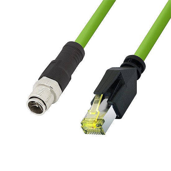 Logilink M12 CAT6A ipari patch kábel, PUR, M12 X-kódolt RJ45-re, 7,50 m