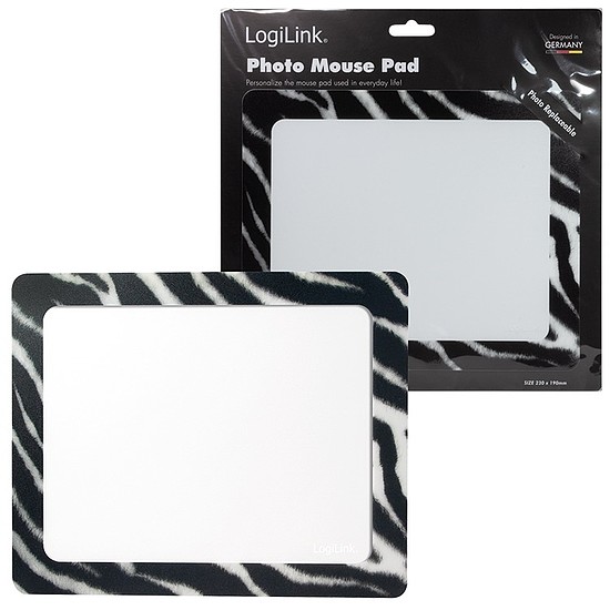 Logilink Mouse Pad, Photo frame, zebra design, 230x190x1.2mm (ID0168)