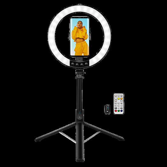 Logilink Okostelefon gyűrűs lámpa selfie stick állvánnyal, távzárral, átmérő 25 cm (AA0156)