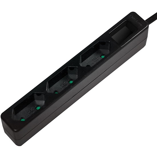 Logilink Outlet Strip, 3 Euro sockets, black (LPS229B)