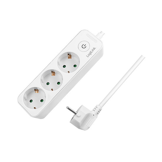 Logilink Outlet Strip, 3 safety sockets, white (LPS244)