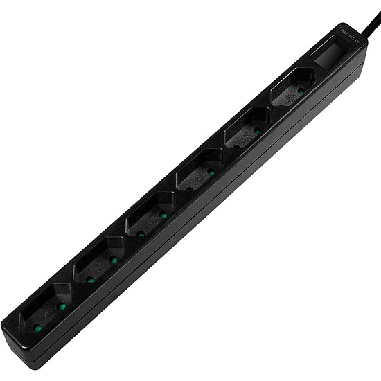 Logilink Outlet Strip, 6 Euro sockets, black (LPS231B)