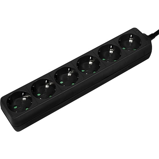 Logilink Outlet Strip, 6 safety sockets, 1.5m, black (LPS238B)