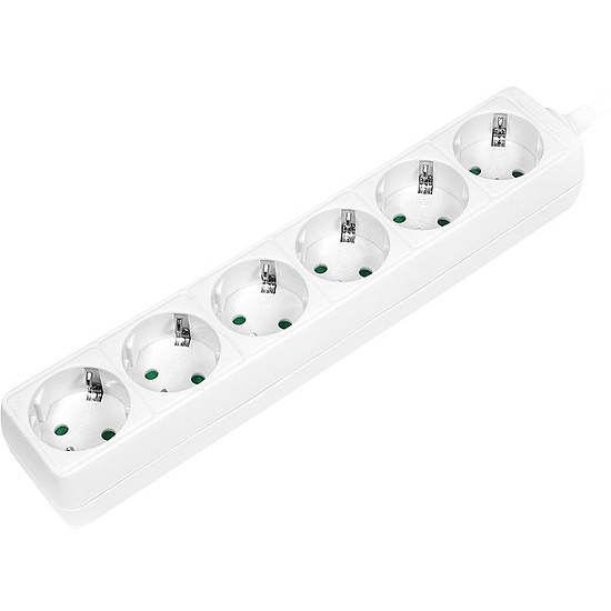 Logilink Outlet Strip, 6 safety sockets, 1.5m, white (LPS238)