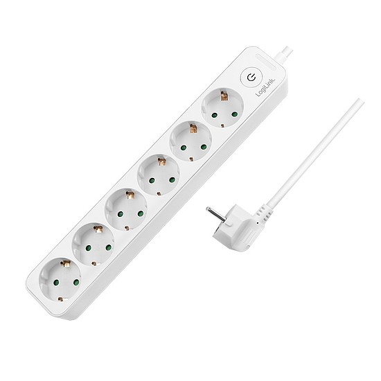 Logilink Outlet Strip, 6 safety sockets, white (LPS247)