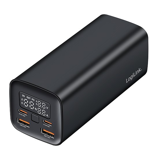 Logilink Power bank 20 000 mAh, QC 3.0 és PD 3.0 65 W, fekete