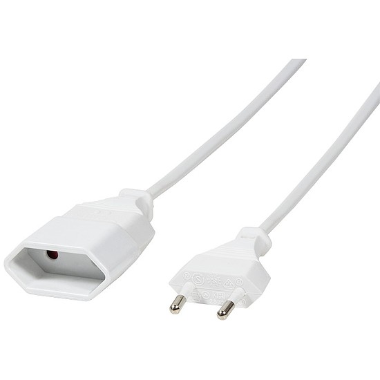 Logilink Power Cord, Extension Euro/M -Euro/F, 1.0m, white (CP125)