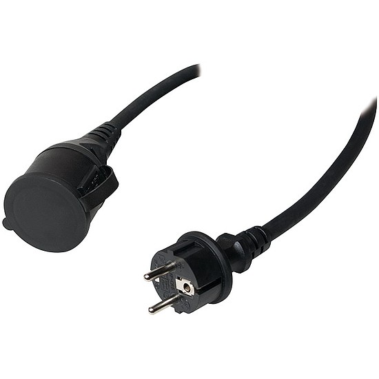 Logilink Power Cord, Extension outdoor, 5.00m, black (LPS102)