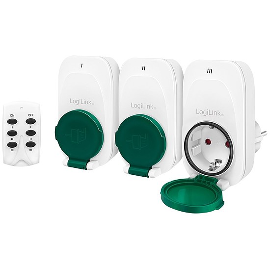 Logilink Remote control set, 3 sockets, outdoor, white (EC0008)