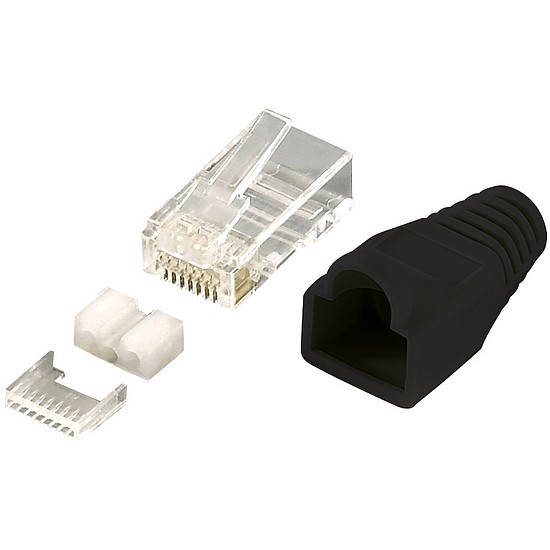 LogiLink RJ45 csatlakozódugasz, árnyékolt Cat6 fekete 100db (MP0022)